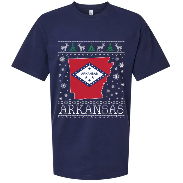 Arkansas Ugly Christmas Sweater CM Sueded Cloud Jersey T-Shirt