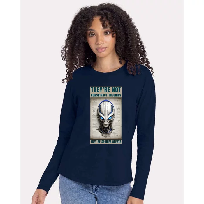 Alien Ufo Conspiracy Theory Disclosure Womens Cotton Relaxed Long Sleeve T-Shirt