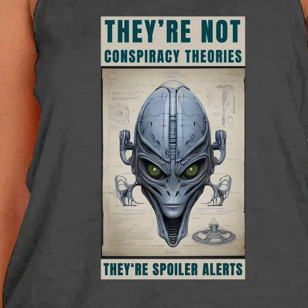 Alien Ufo Conspiracy Theory Disclosure Women's Knotted Racerback Tank