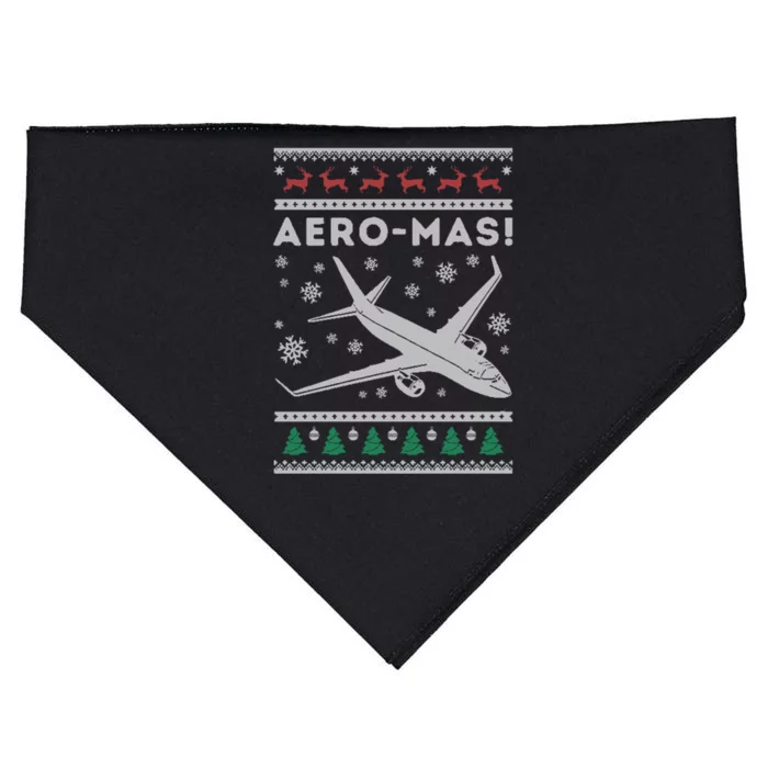 Airplane Ugly Christmas Aeroplane Xmas Airliner Plane Gift USA-Made Doggie Bandana