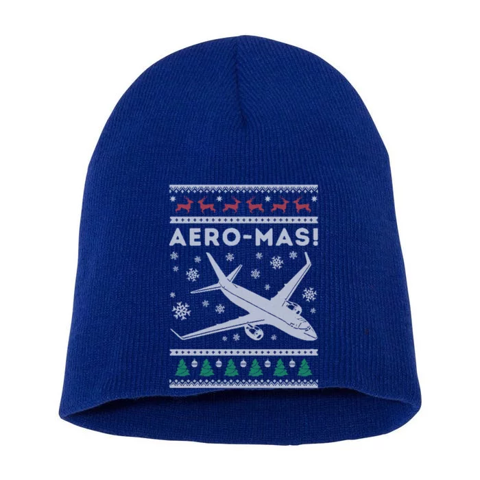 Airplane Ugly Christmas Aeroplane Xmas Airliner Plane Gift Short Acrylic Beanie