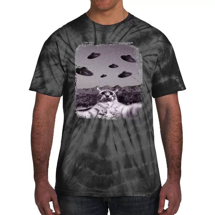 Alien UFO Cat Meme Tie-Dye T-Shirt