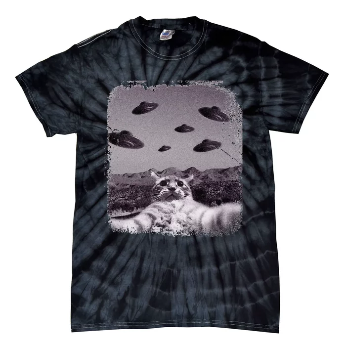 Alien UFO Cat Meme Tie-Dye T-Shirt