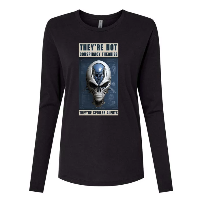 Alien Ufo Conspiracy Theory Disclosure Womens Cotton Relaxed Long Sleeve T-Shirt