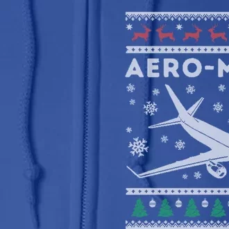 Airplane Ugly Christmas Aeroplane Xmas Airliner Plane Gift Full Zip Hoodie