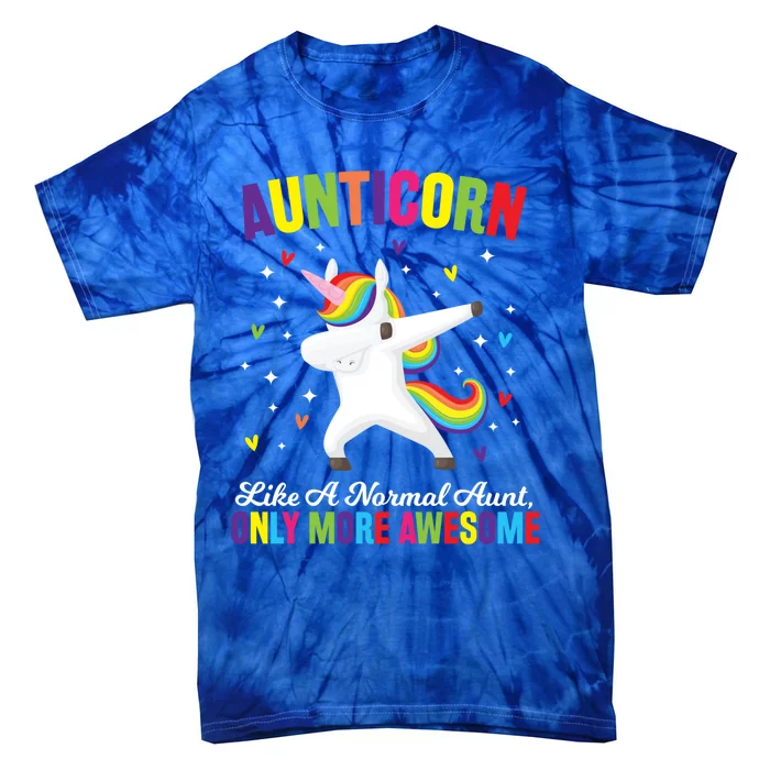 Aunticorn Unicorn Dabing Awesome Unicorn Aunt Gift Tie-Dye T-Shirt