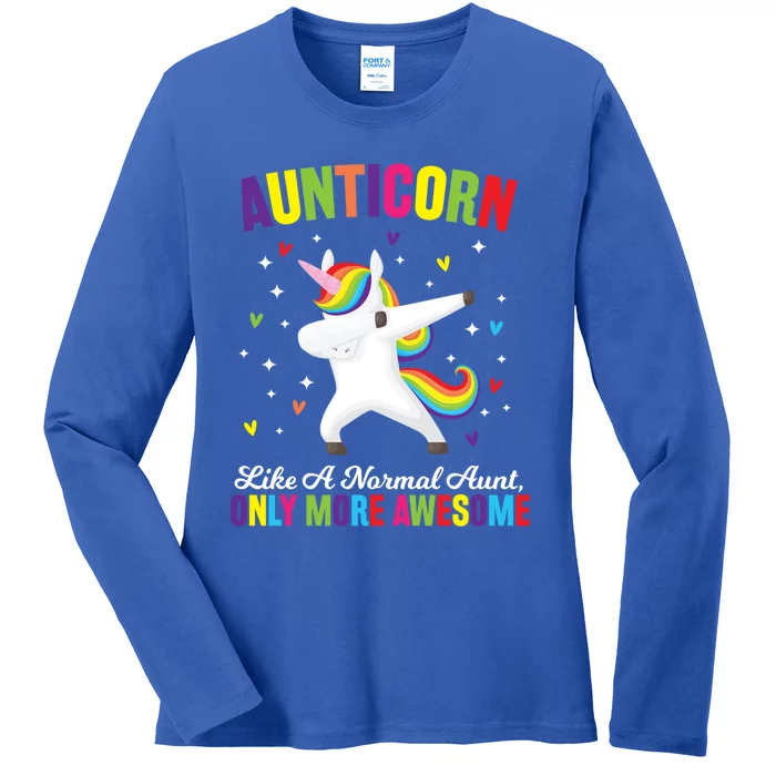 Aunticorn Unicorn Dabing Awesome Unicorn Aunt Gift Ladies Long Sleeve Shirt