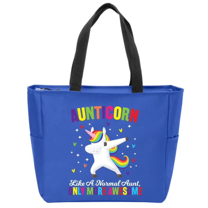 Aunticorn Unicorn Dabing Awesome Unicorn Aunt Gift Zip Tote Bag