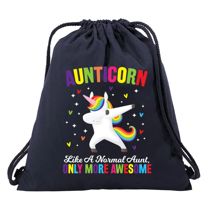 Aunticorn Unicorn Dabing Awesome Unicorn Aunt Gift Drawstring Bag