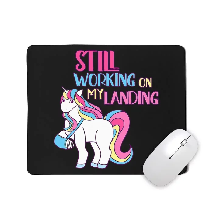 Adorable Unicorn Design for Healing Broken Arm Recovery Mousepad