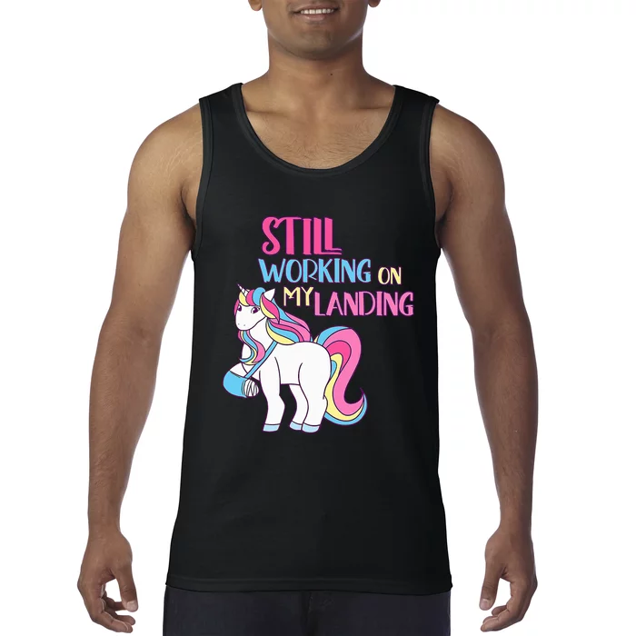 Adorable Unicorn Design for Healing Broken Arm Recovery Tank Top