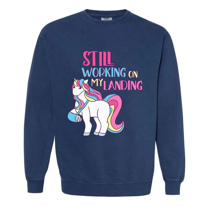 Adorable Unicorn Design for Healing Broken Arm Recovery Garment-Dyed Sweatshirt