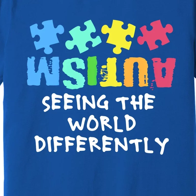 Autism Upside Down Autism Seeing The World Differently Gift Premium T-Shirt