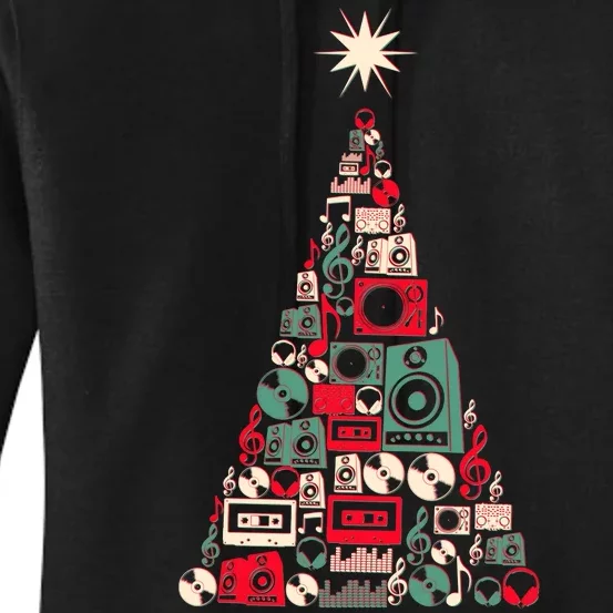 Audio Music Fan Christmas Tree Women's Pullover Hoodie