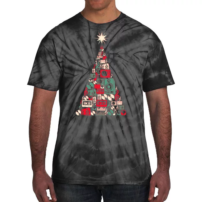 Audio Music Fan Christmas Tree Tie-Dye T-Shirt