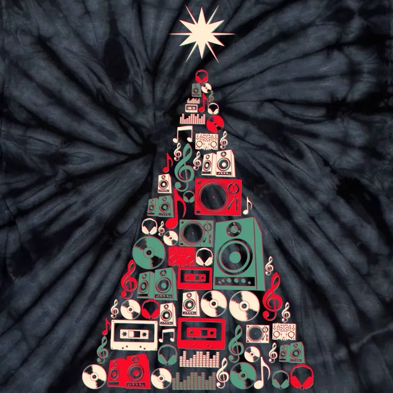 Audio Music Fan Christmas Tree Tie-Dye T-Shirt