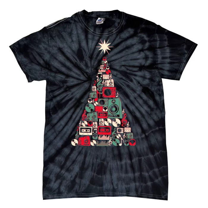 Audio Music Fan Christmas Tree Tie-Dye T-Shirt