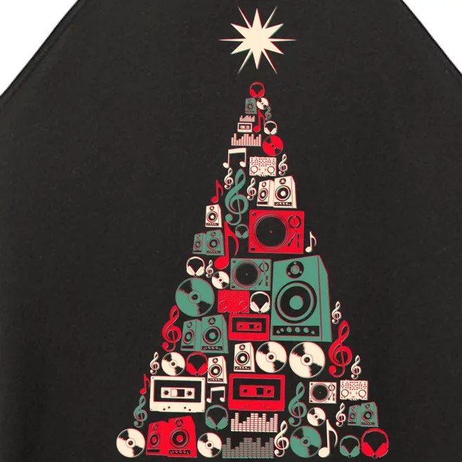 Audio Music Fan Christmas Tree Women’s Perfect Tri Rocker Tank