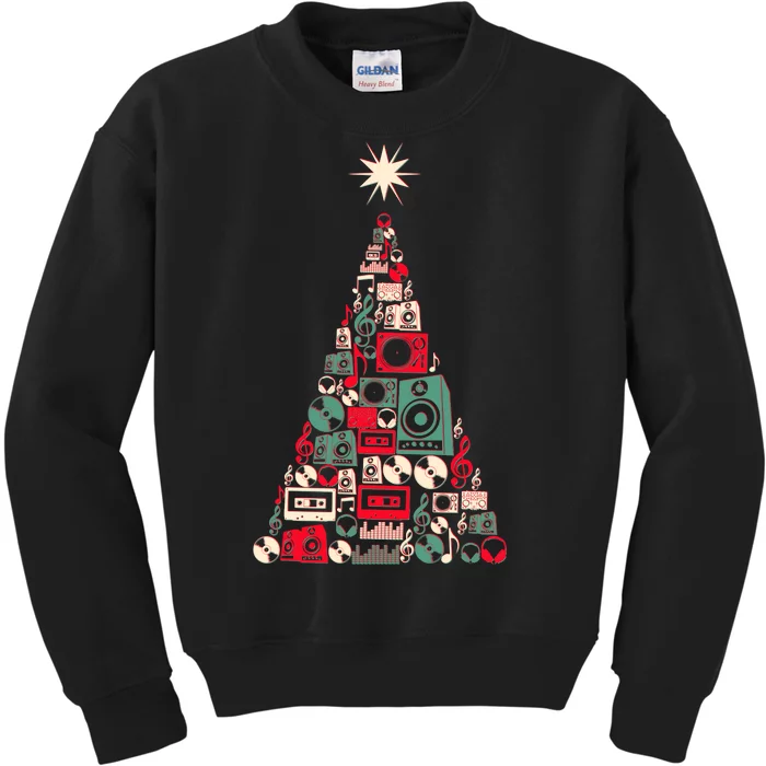 Audio Music Fan Christmas Tree Kids Sweatshirt