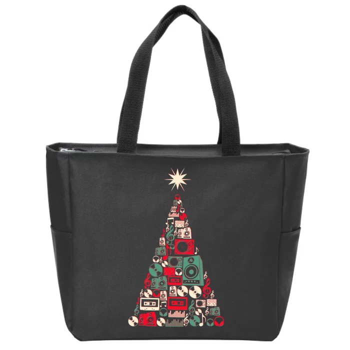 Audio Music Fan Christmas Tree Zip Tote Bag