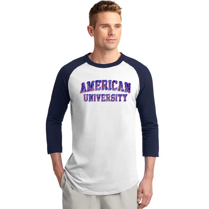 American University Eagles Retro Arch Baseball Sleeve Shirt