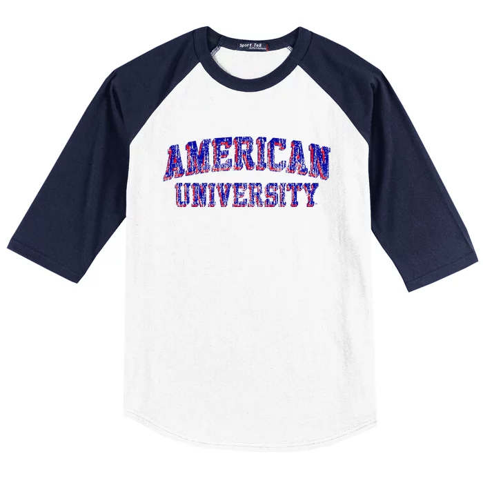 American University Eagles Retro Arch Baseball Sleeve Shirt