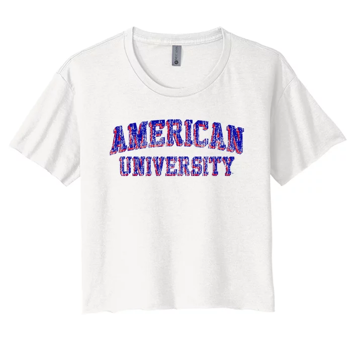 American University Eagles Retro Arch Women's Crop Top Tee