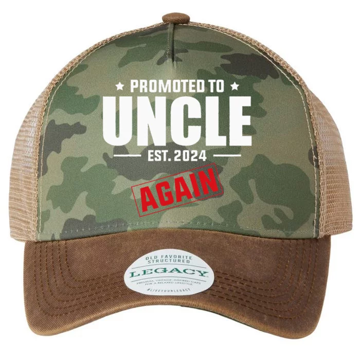 Again Uncle Est 2024 Promoted To Uncle Baby Announcement Legacy Tie Dye Trucker Hat