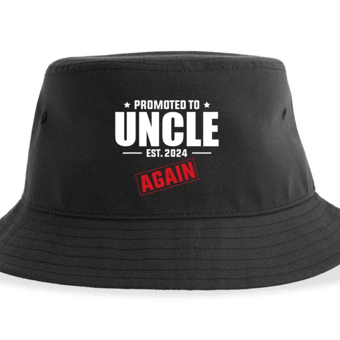 Again Uncle Est 2024 Promoted To Uncle Baby Announcement Sustainable Bucket Hat