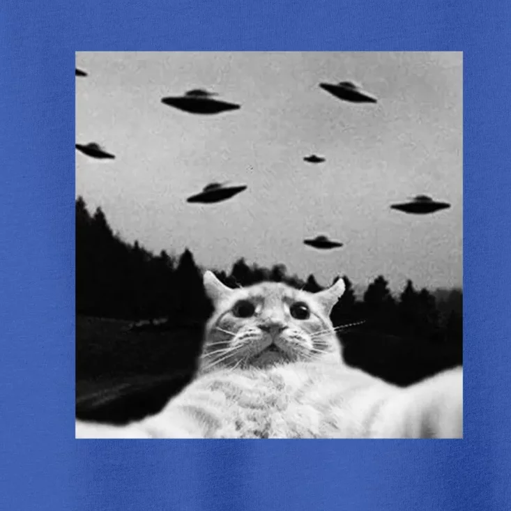 Alien UFO Funny Cat Selfie Toddler T-Shirt