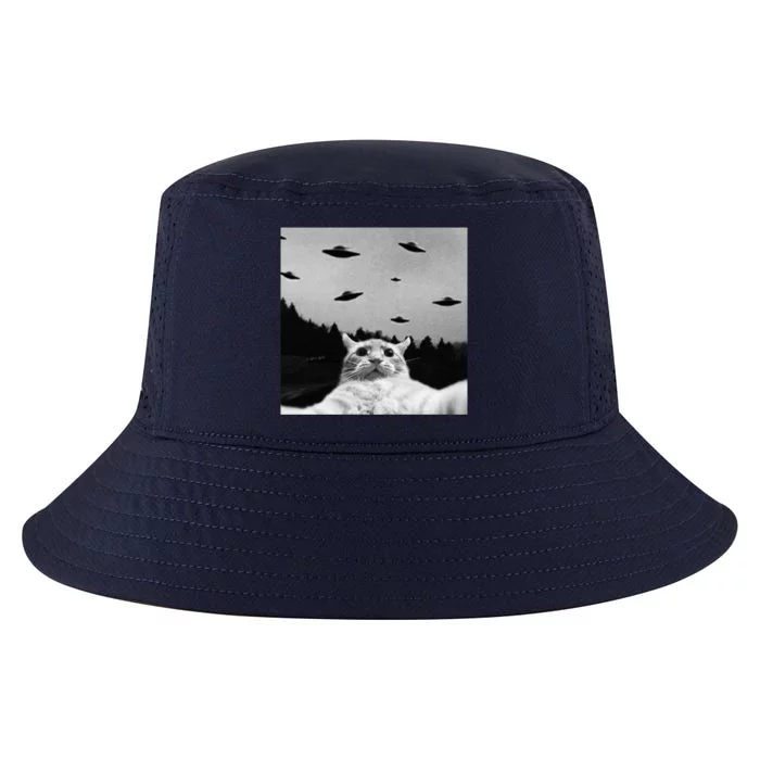 Alien UFO Funny Cat Selfie Cool Comfort Performance Bucket Hat