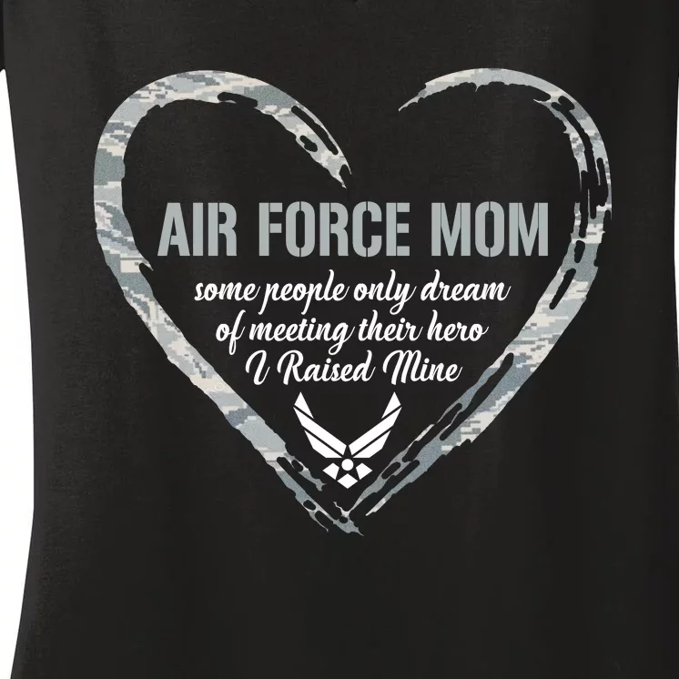 Air USAF Force Mom Woman Proud Mom Heart Women's V-Neck T-Shirt