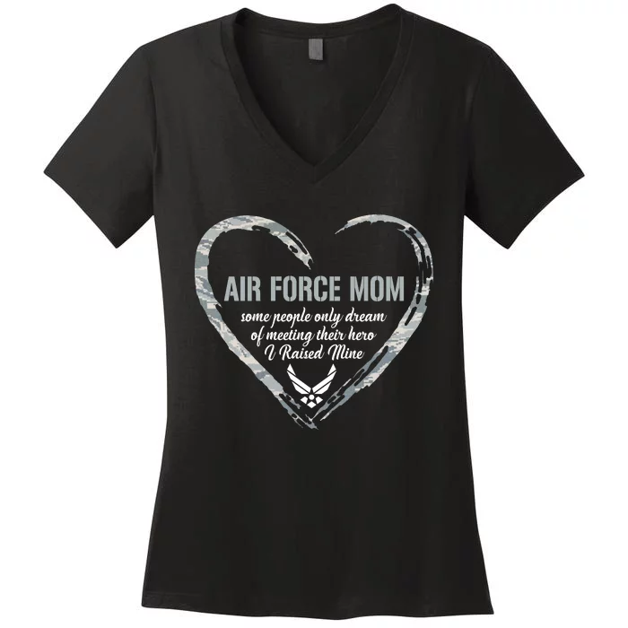 Air USAF Force Mom Woman Proud Mom Heart Women's V-Neck T-Shirt