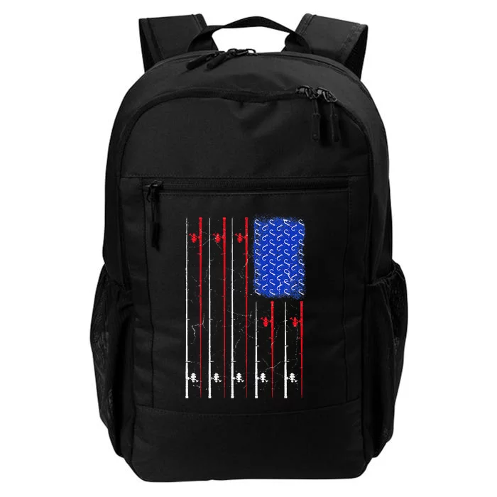 American US Flag Fishing Rod Fisherman Top For Him Daily Commute Backpack