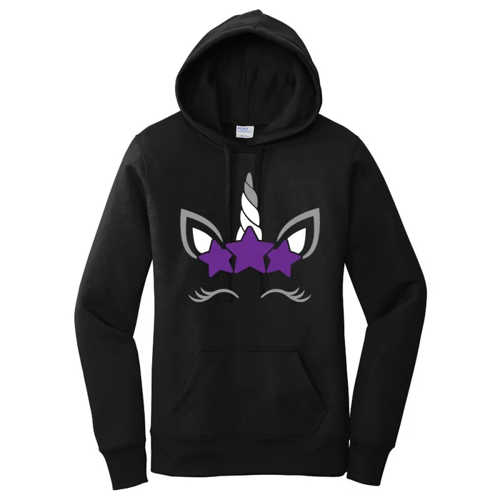 Asexual Unicorn Face Lgbtq Pride Flag Ally Women's Pullover Hoodie