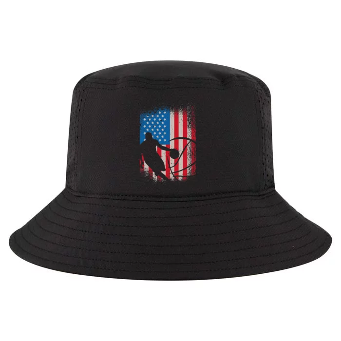 American USA flag basketball for basketball player Cool Comfort Performance Bucket Hat