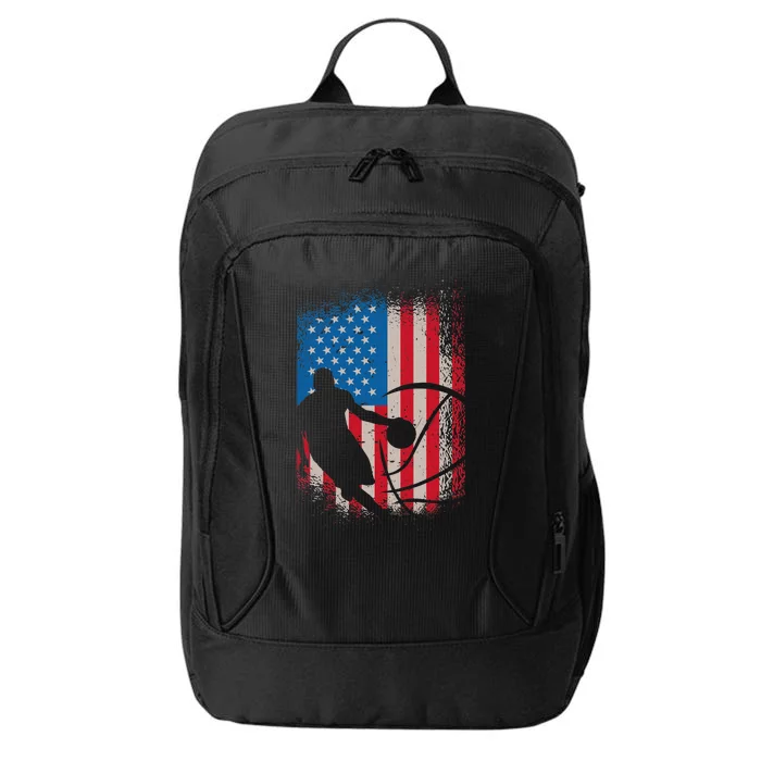 American USA flag basketball for basketball player City Backpack