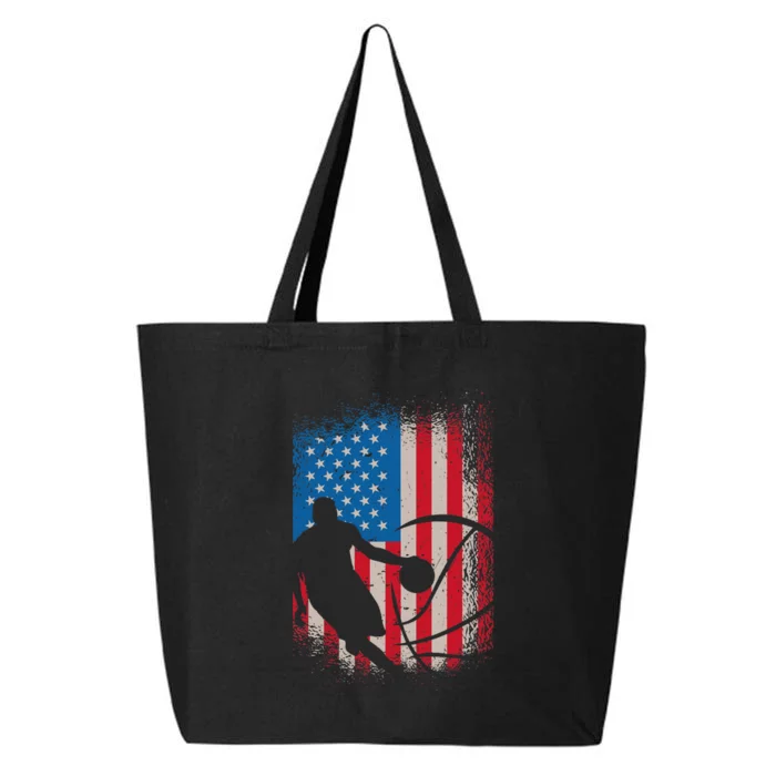 American USA flag basketball for basketball player 25L Jumbo Tote