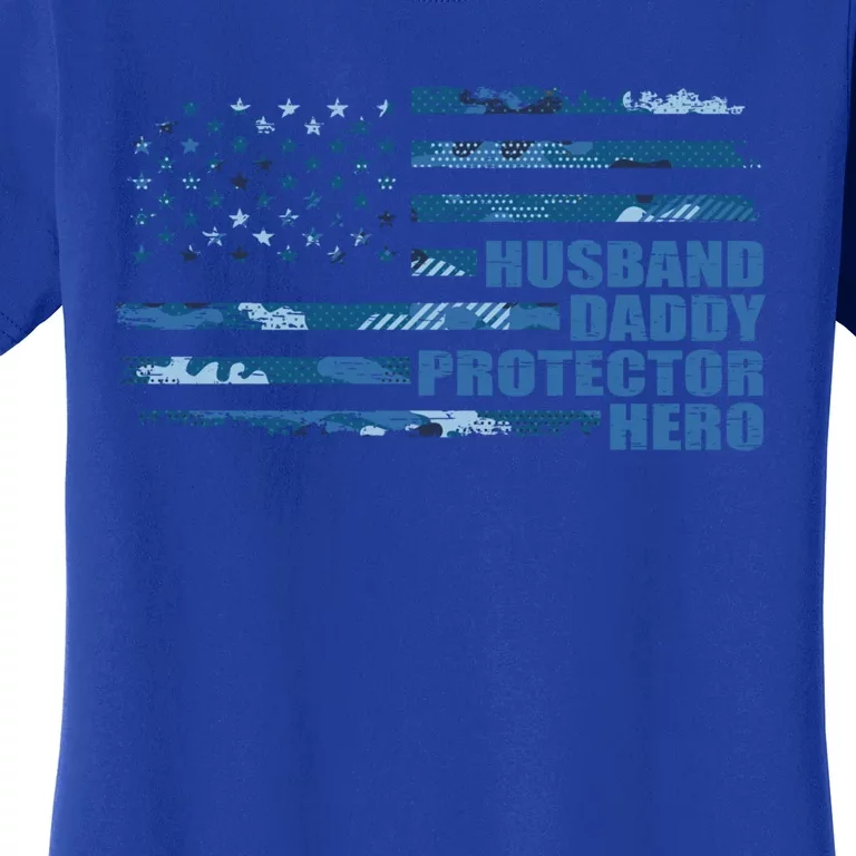 American Usa Flag Camouflage Husbanddaddyprotectorhero Cool Gift Women's T-Shirt