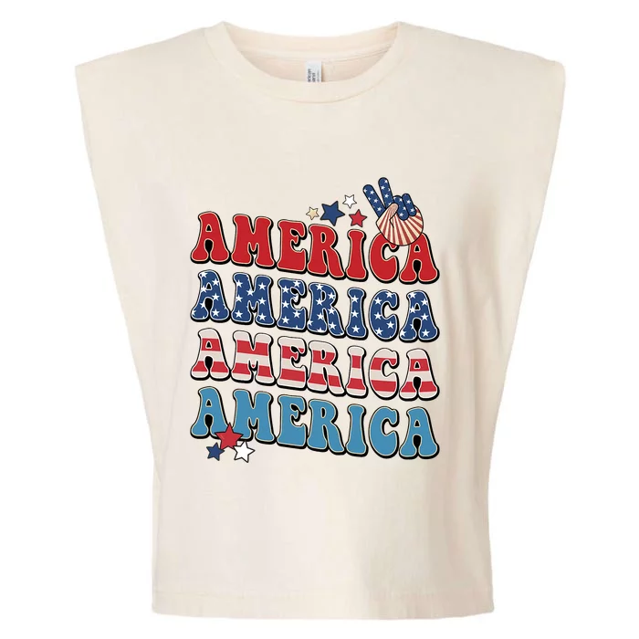 America USA Fourth Of July 4th For Men Women And Boy Garment-Dyed Women's Muscle Tee