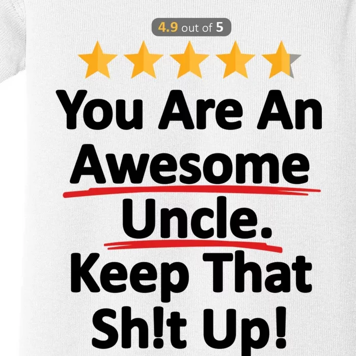 Awesome Uncle Funny Gift For Uncles Baby Bodysuit