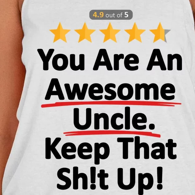 Awesome Uncle Funny Gift For Uncles Women's Knotted Racerback Tank