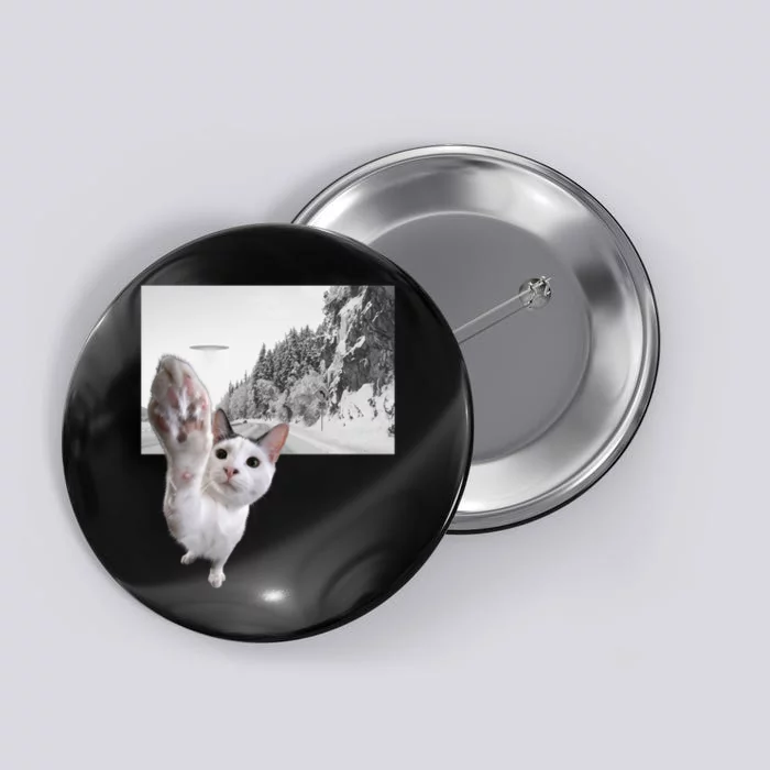 Alien UFO Funny Cat Reaching, Space Cat Funny Cat Alien Button