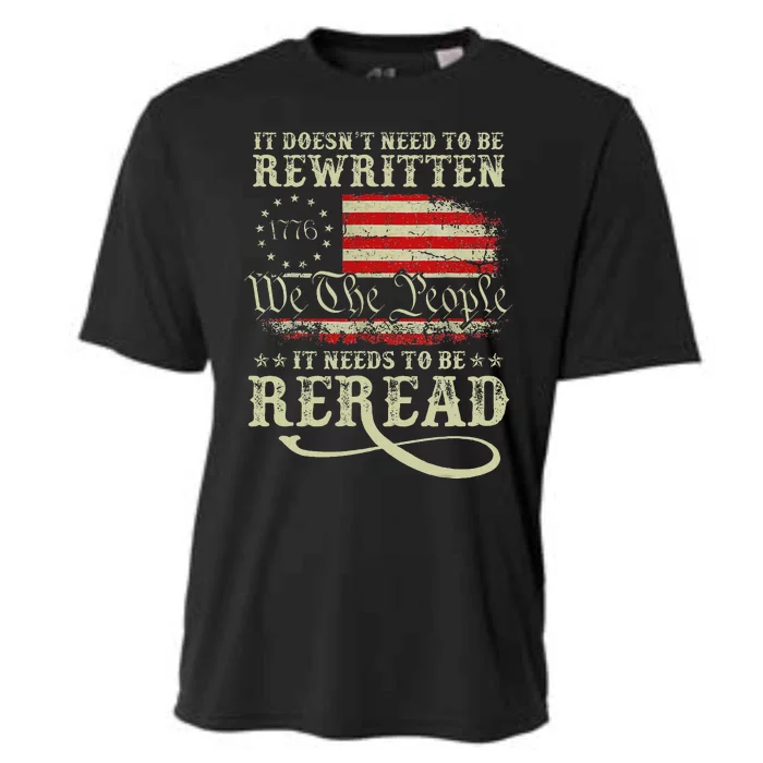 American Us Flag Constitution Of The Usa Needs To Be Reread Cooling Performance Crew T-Shirt