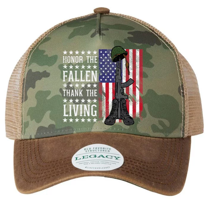 American US Flag Honor The Fallen Thank Living Memorial Day Legacy Tie Dye Trucker Hat