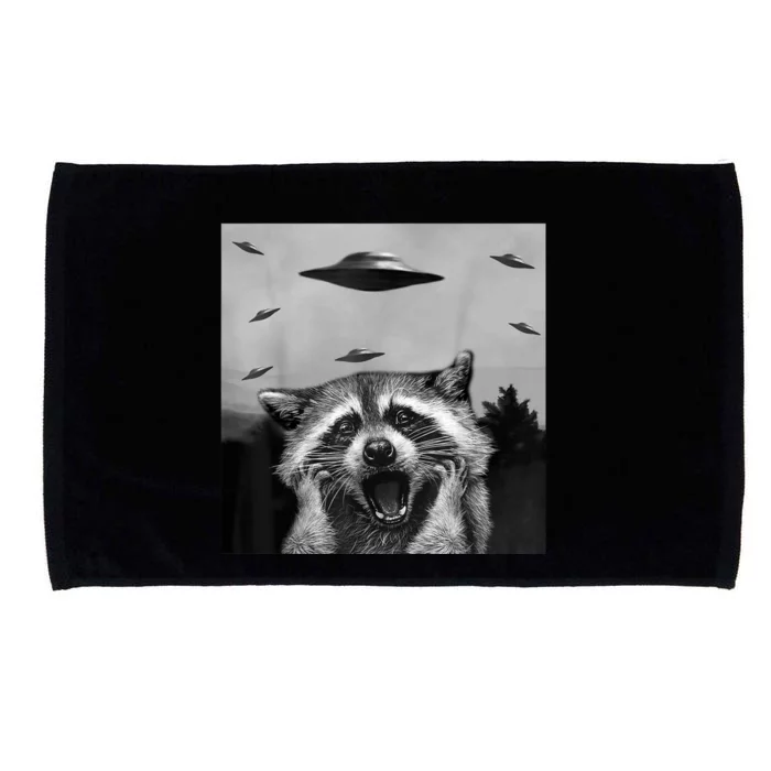 Alien UFO Funny Raccoon Stuffed Animal Microfiber Hand Towel