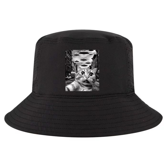 Alien UFO Funny Cat Selfie Cool Comfort Performance Bucket Hat