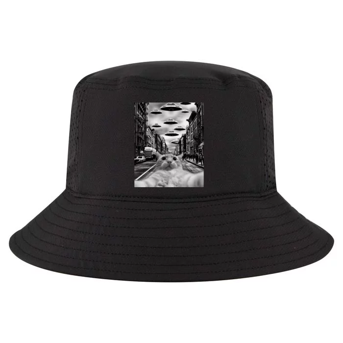 Alien UFO Funny Cat Selfie Cool Comfort Performance Bucket Hat