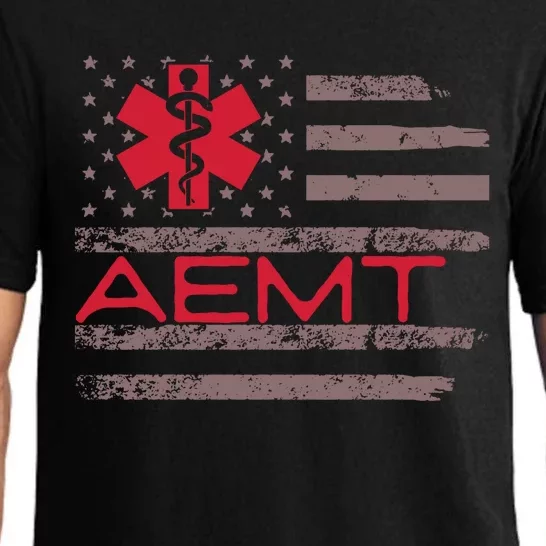 Aemt Usa Flag Patriotic Medical Medical Technician Gift Pajama Set