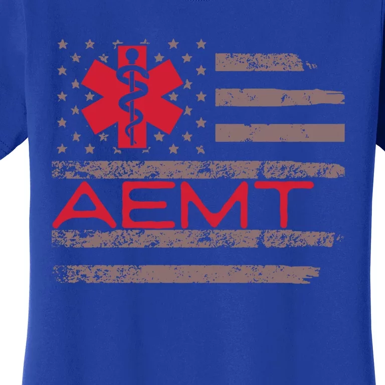 Aemt Usa Flag Patriotic Medical Medical Technician Gift Women's T-Shirt